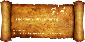 Fischman Annamária névjegykártya